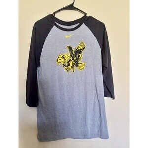 Nike Dri-Fit Iowa Hawkeyes Men's Vintage Logo 3/4 Sleeve Shirt Size Small